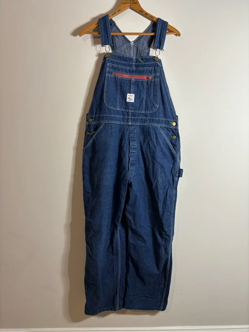 Vintage Pointer Denim Bib Overalls Workwear Made in USA 36x30